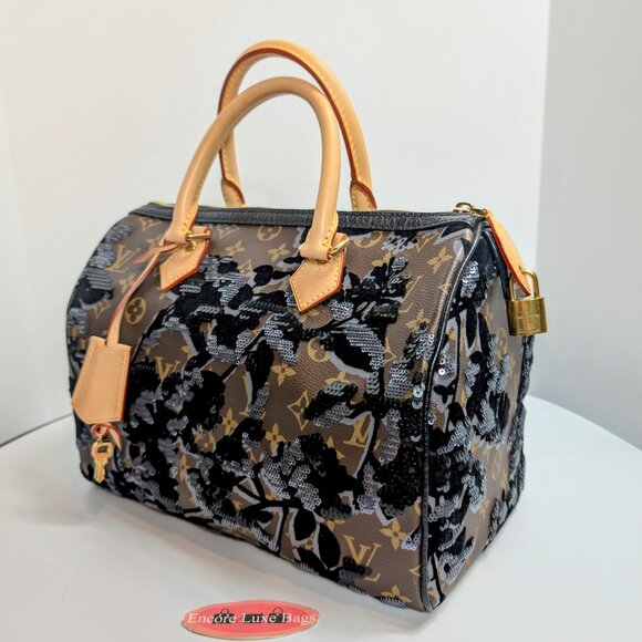Louis Vuitton Black Monogram Sequin Tisse Speedy 30 - Picture 14 of 16